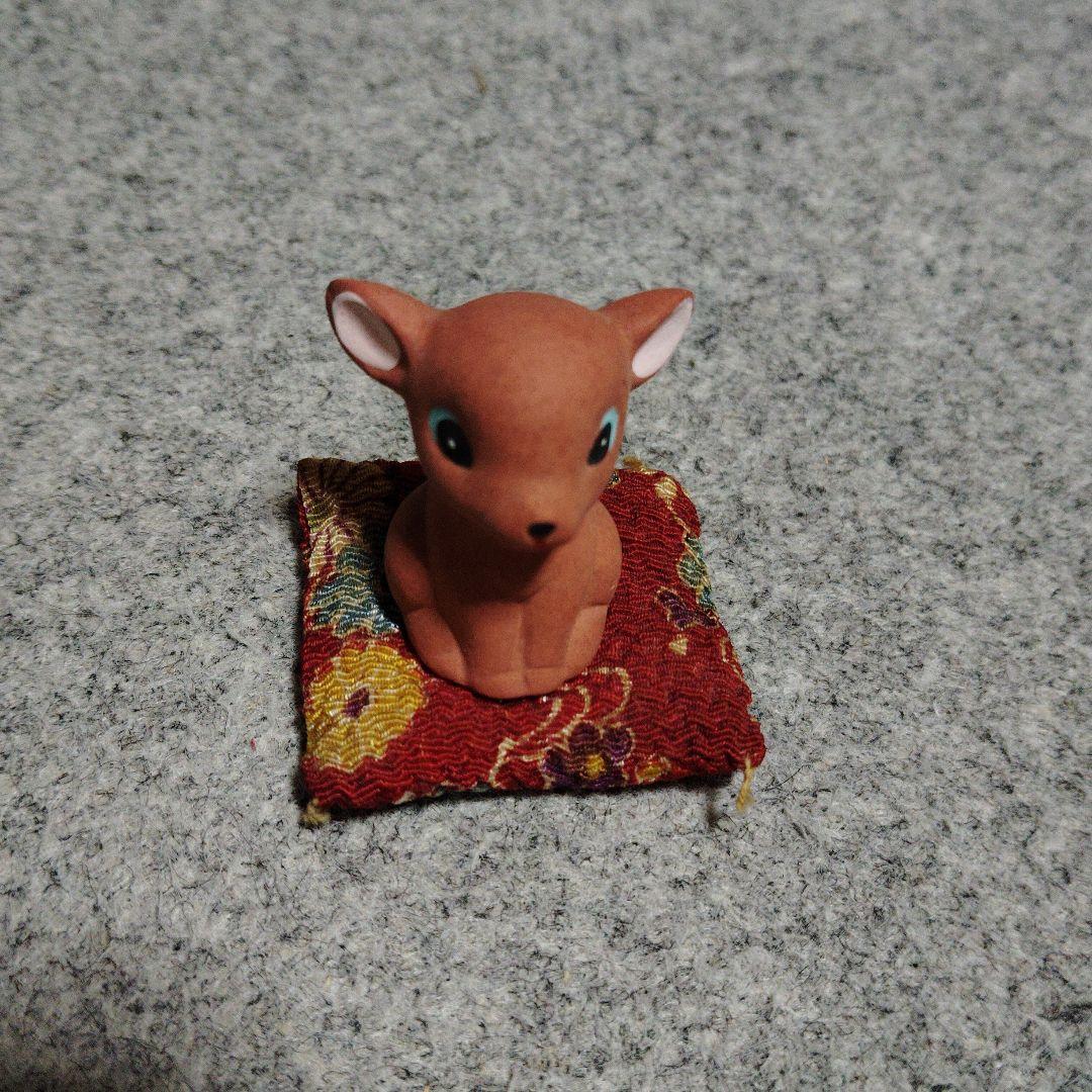 Ceramic Deer Figurine with Miniature Cushion
