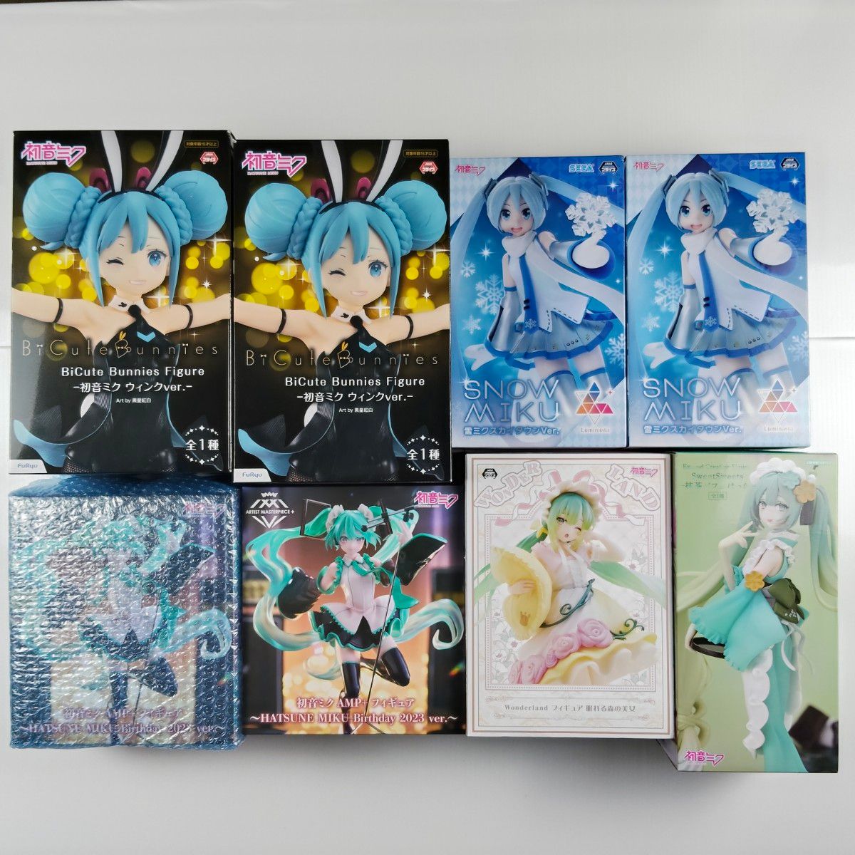 初音未来手办 BiCute Bunnies 手办 兔子 Luminasta 雪未来 AMP 抹茶圣代 8个套装