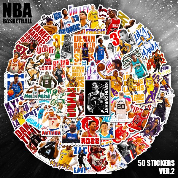 NBA バスケットボール ステッカー 50枚セット PVC 防水 シール バスケ NBA Bリーグ 部活 スポーツ スーツケース MacBook