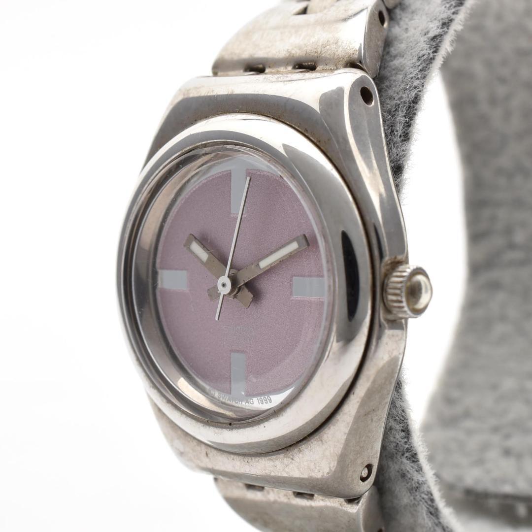 功能正常 swatch 斯沃琪 男士腕表 粉色表盘