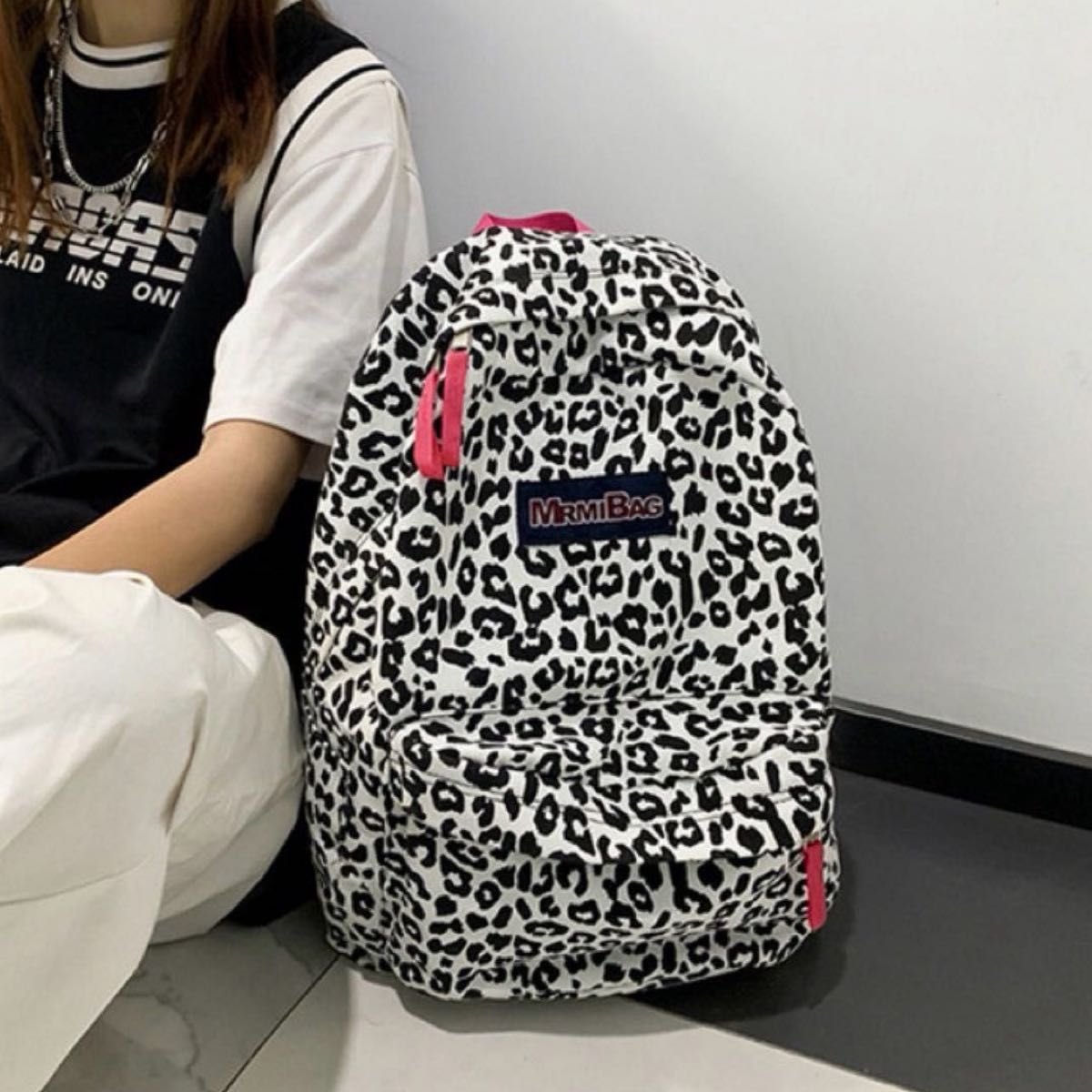 【新品】 MIMI & BAG 豹纹双肩包 背包 豹纹 粉色 Y2K 韩国