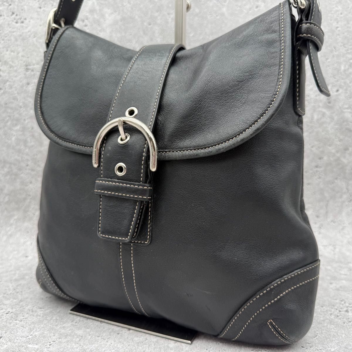 优质品 COACH 蔻驰 SOHO 苏荷斜挎包 单肩包 皮革 黑色 y2k