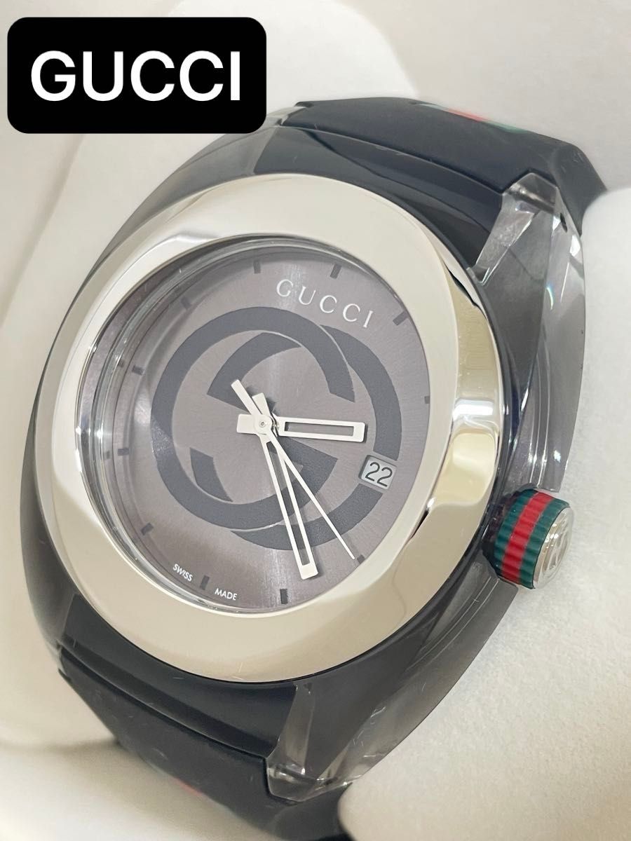【品相极佳】Gucci 古驰 SYNC 同步 137.1 男士腕表 谢莉系列 运行正常 管C1