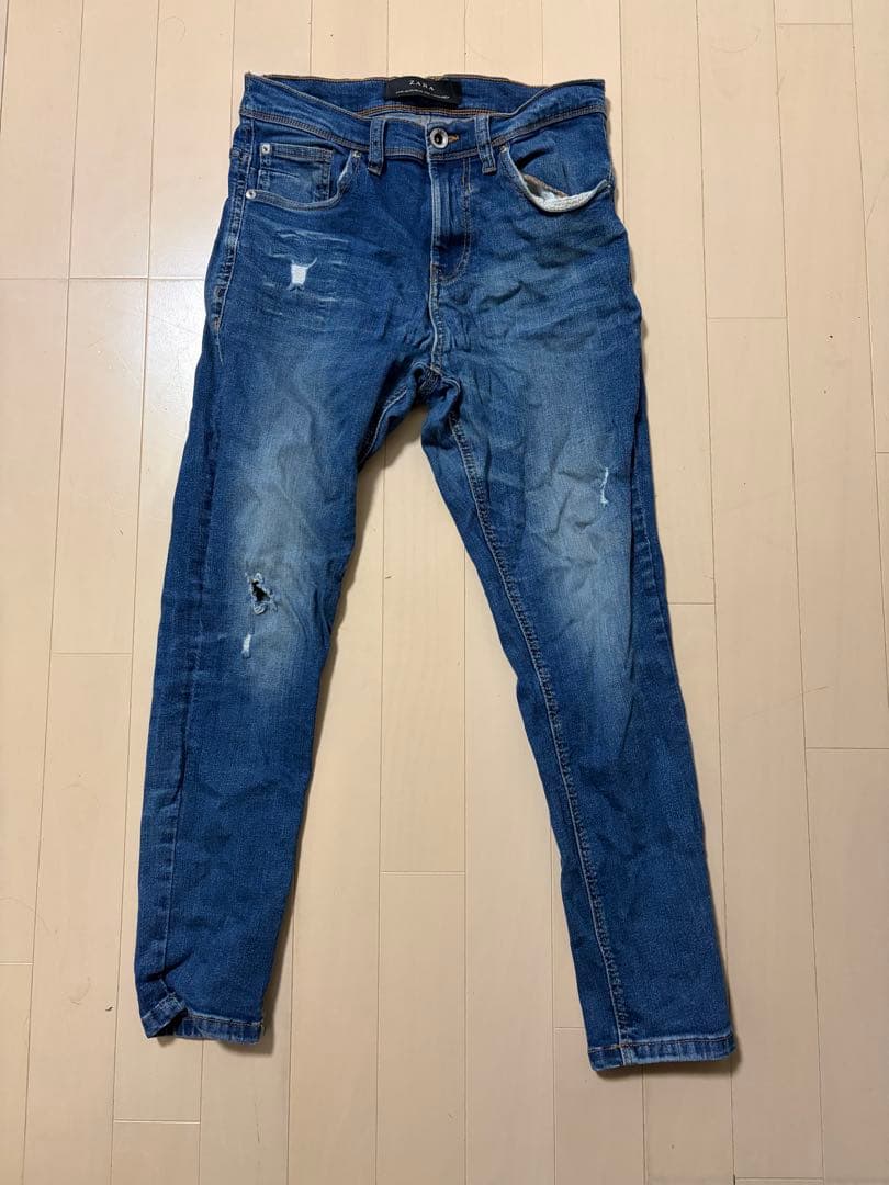 ZARA distressed denim pants men's