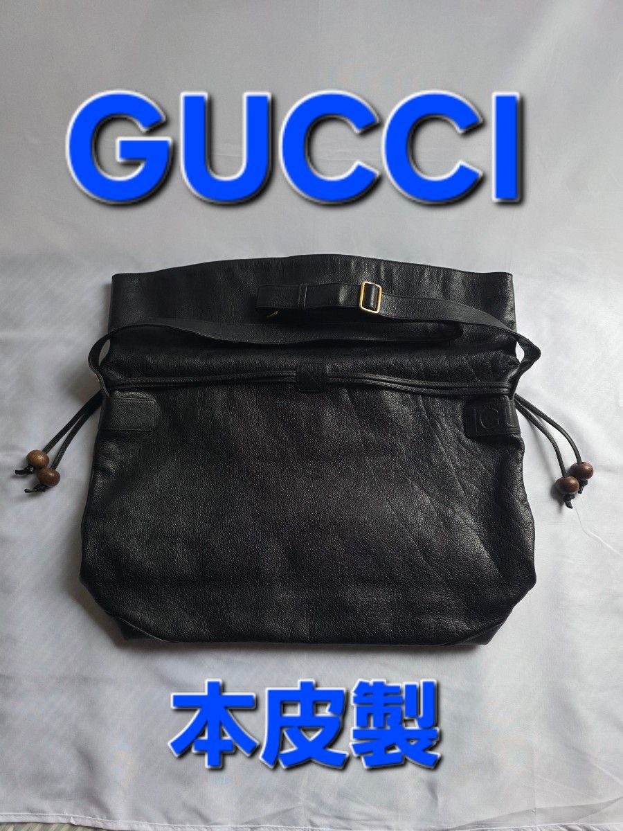 GUCCI Gucci Genuine Leather Shoulder Bag Black Leather