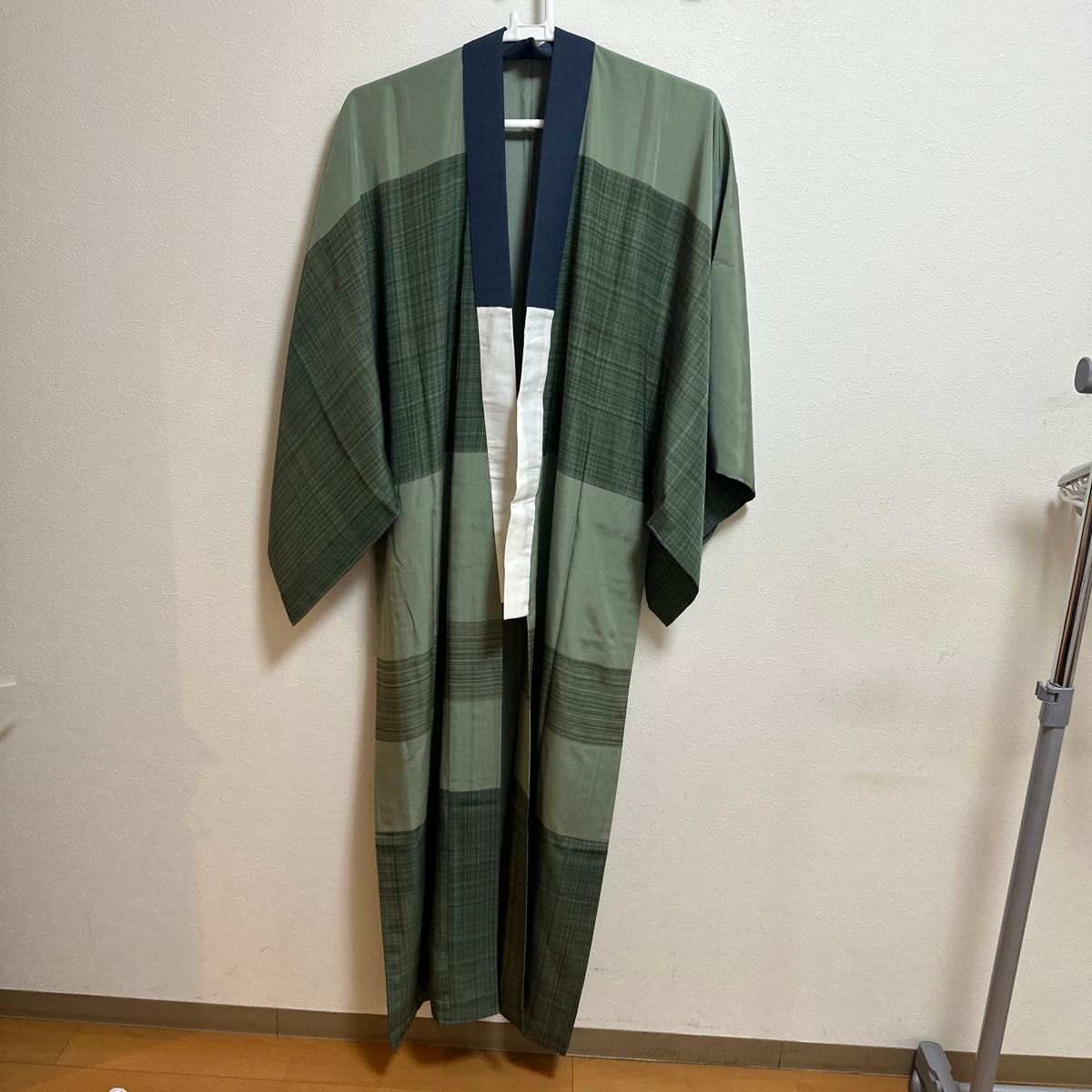 男士和服长襦袢 绿色系 格纹 和服 男士专用