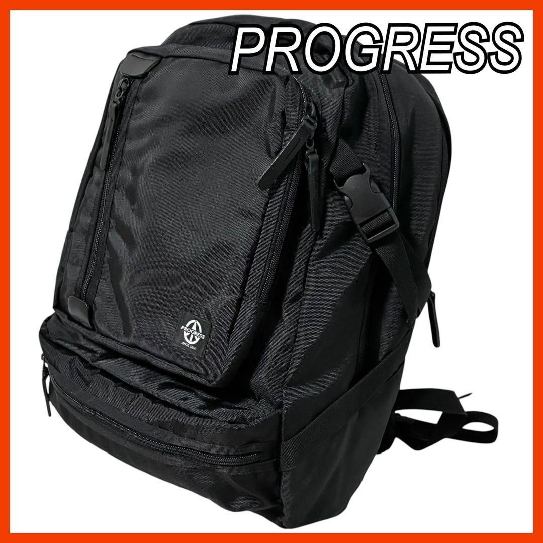 プログレス PROGRESS PORTER リュック バックパック スクエア型 ブラック ナイロン ポリエステル リュックサック