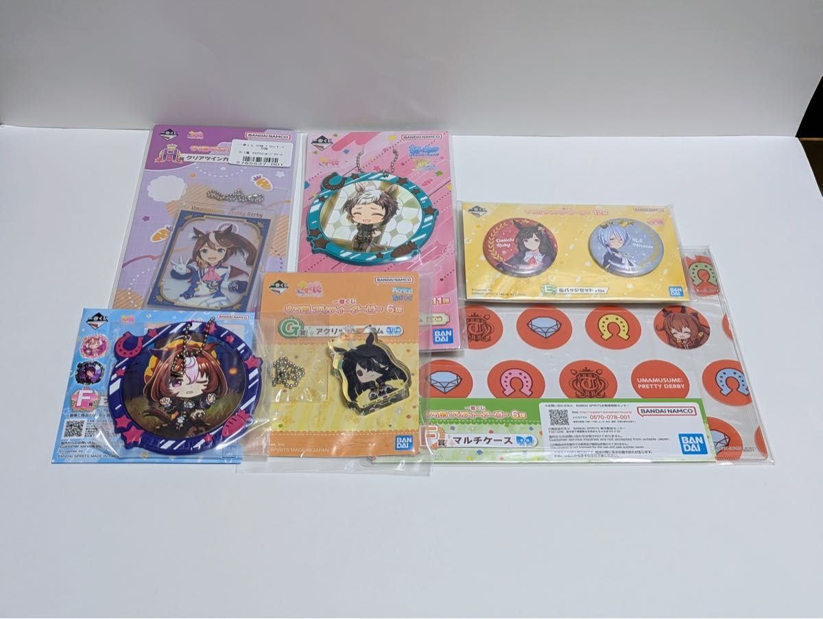 一番抽奖 赛马娘 Pretty Derby 6种套装 徽章 橡胶挂件 多功能卡套 透明卡片