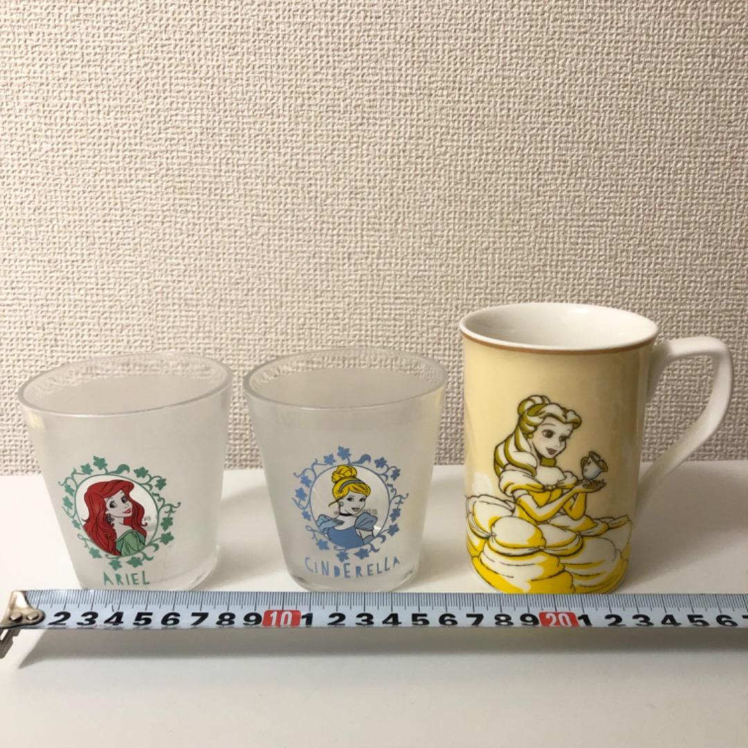迪士尼公主玻璃马克杯 3件套