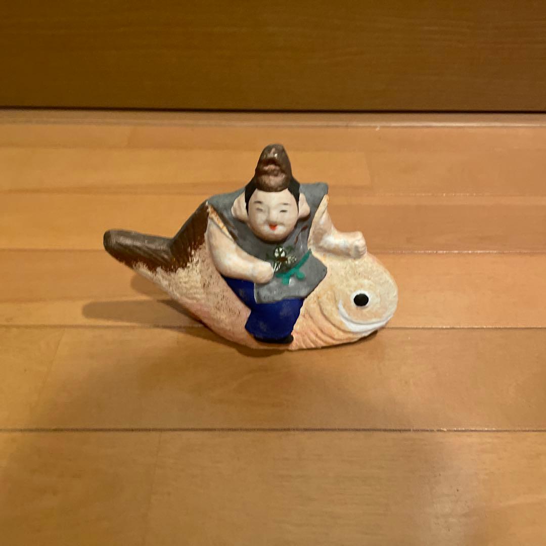 土人形 鯛乗り恵比寿 鯛乗り童子