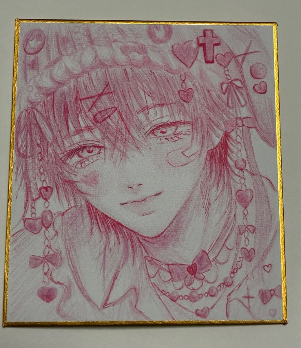 手绘插图 原创插画 色纸 亲笔签名
