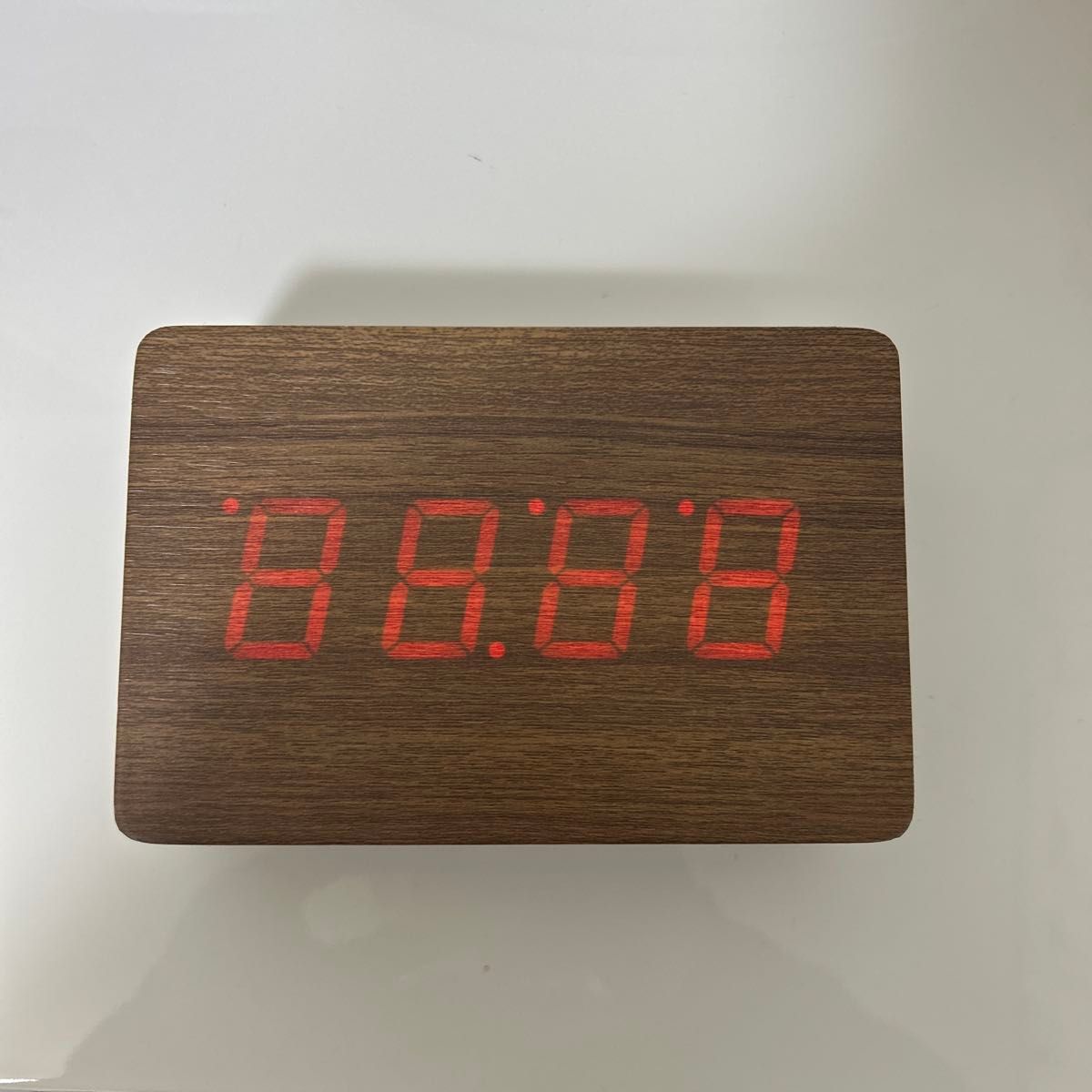 LED 木制时钟 DMI-002-BR USB 电源或4号碱性电池
