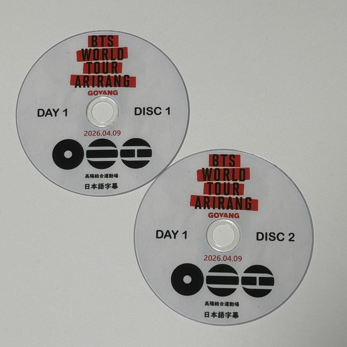 204 BTS WORLD TOUR ARIRANG GOYANG 2026.04.09 DVD 2枚セット 日本語字幕