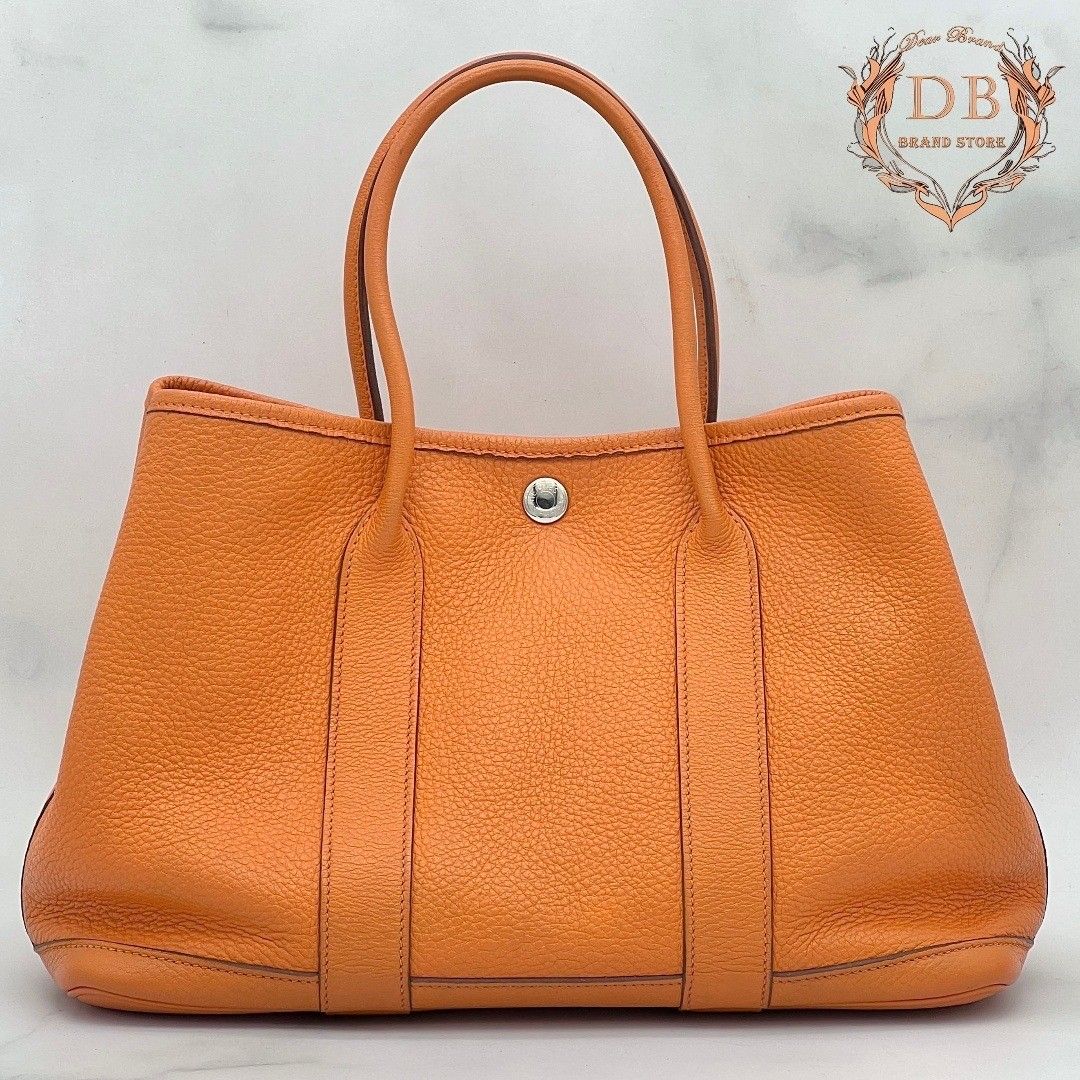 Hermès Garden Party TPM Tote Bag, Néguine Orange □ M Stamp, HERMES Women’s Bag with Silver Hardware