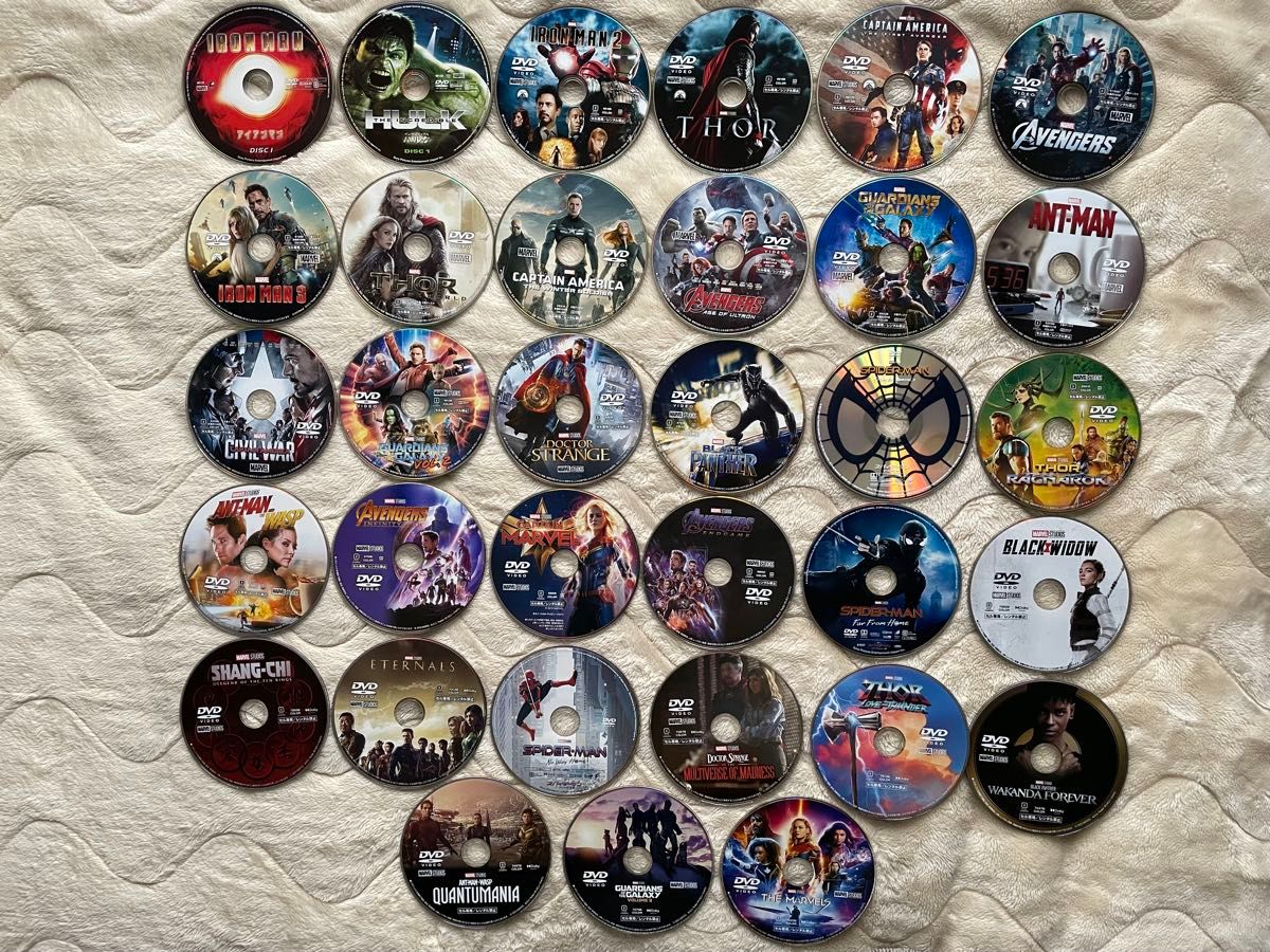 【DVDのみ】MCUシリーズ フェーズ1〜フェーズ5マーベルズまで 33作品セット マーベル
