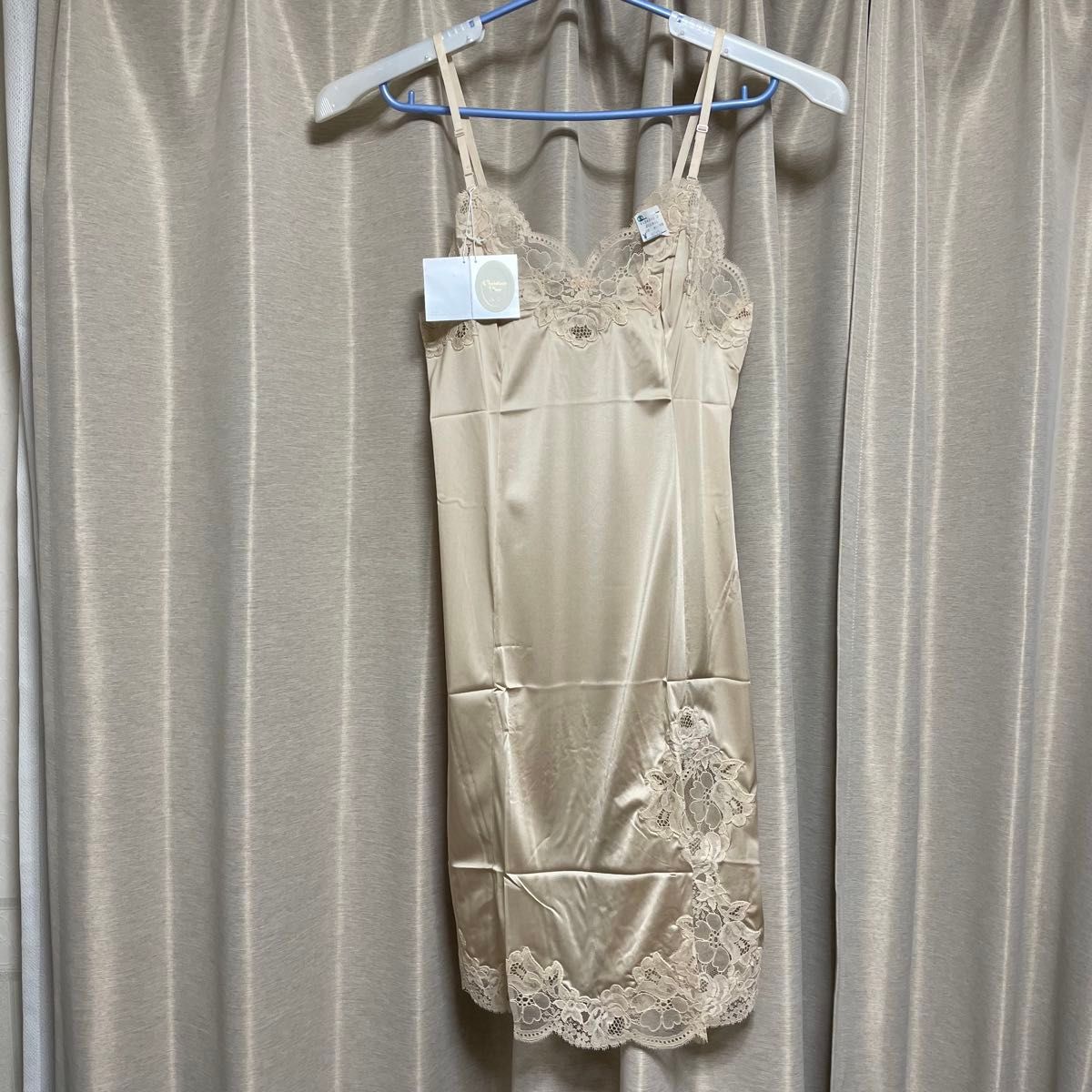 【【长期保管品】「Christian Dior 米色吊带内衣 80-95」未使用品 克里斯汀·迪奥 内衣