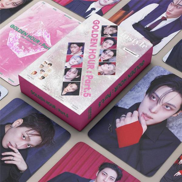 ATEEZ周边 照片卡 55张 套装 交易卡 ATEEZ 照片 全员 照片卡 K-POP 韩国偶像 GOLDENHOUR 第5部分 应援 小物件 LOMO卡片
