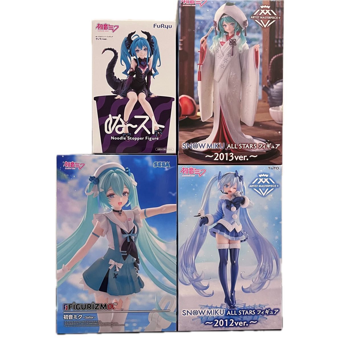 初音未来 雪未来 手办 4件套