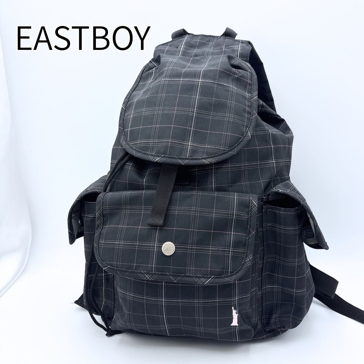 EASTBOY East Boy 背包 双肩包 格纹 黑色 y2k 昭和复古 书包 大容量