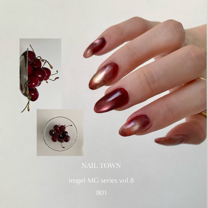 【 New Arrival | Nail Tips / Magnetic, Glossy & Unique, Sparkling Transparency, Red, Burgundy, Cherry, Sakura, Summer Nails, Bridal, Adult-Cute Nuance, Coming-of-Age Ceremony, Fandom Style