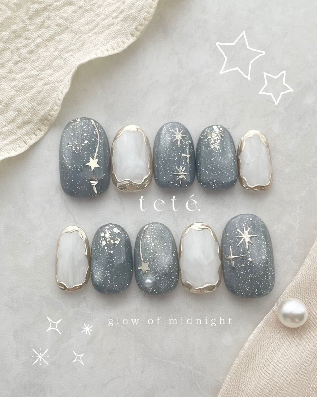 83. [New] 𝚕𝚞𝚖𝚖𝚒𝚜 𝚜𝚝𝚝𝚊𝚊𝚊𝚊𝚊𝚛 𝚛 ネイルネイルネイルネイルネイルnail tip bridal wedding gray blue starry sky glitter simple autumn/winter promotion♡8