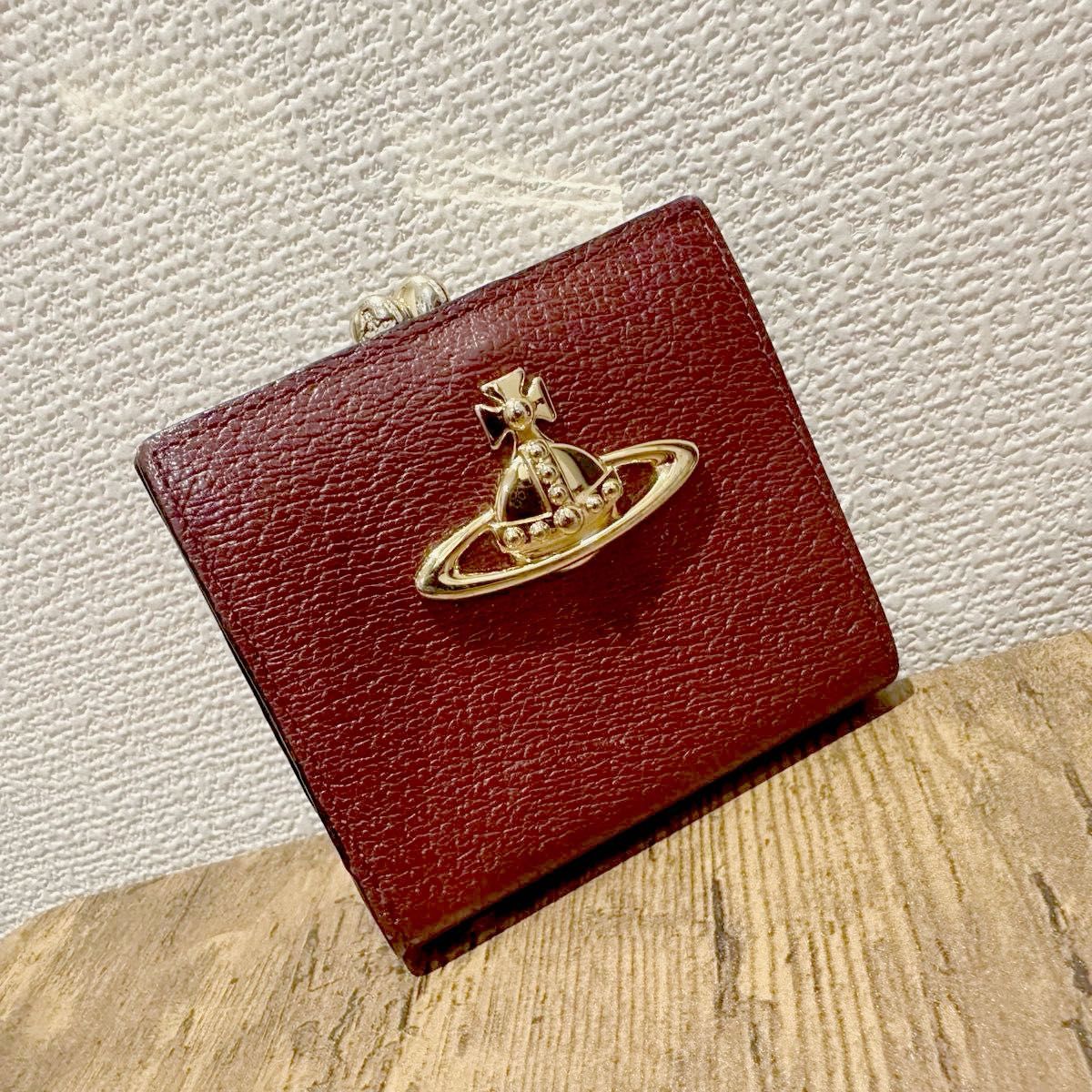 Vivienne Westwood Vivienne Westwood Bifold Wallet with Coin Pocket, Bordeaux Color, Gold Orb