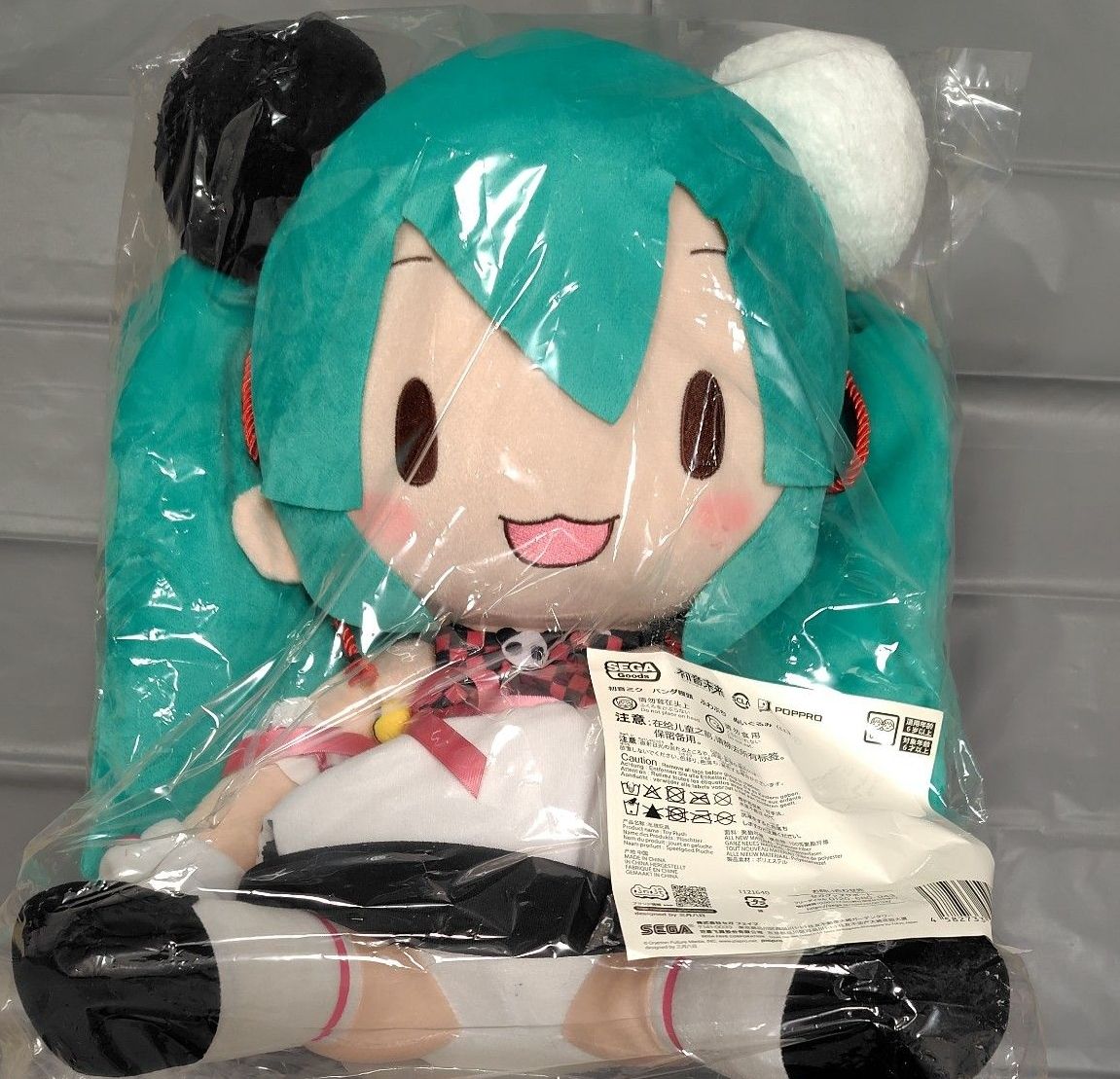 SEGA初音未来熊猫馒头软绵绵玩偶LL