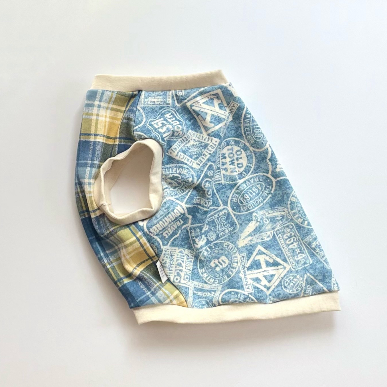 [限定] 蓝色花纹背心狗服FS尺寸