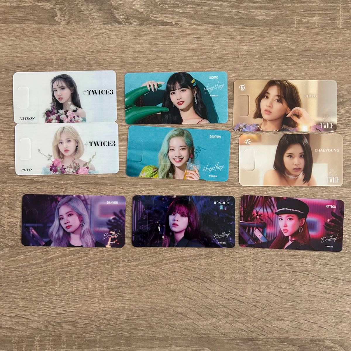 TWICE CD 购买赠品 透明书签 9枚套装