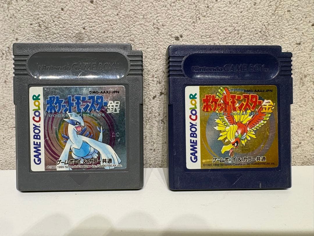 宝可梦 银 金 Game Boy 软件 2件套装 已确认可运行