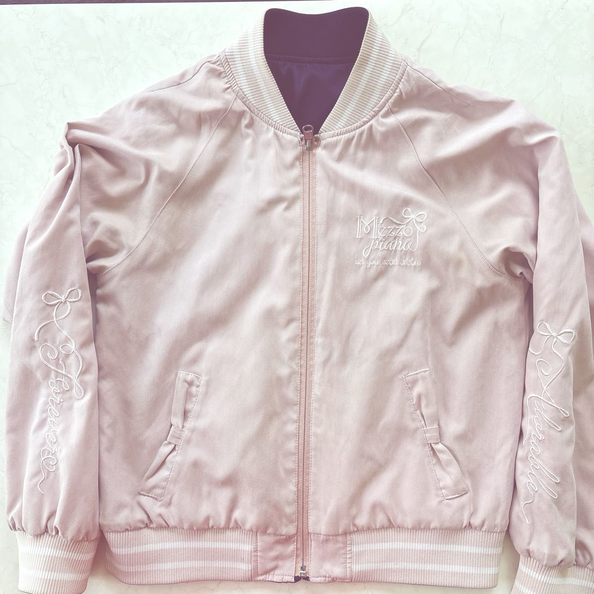 中弱级儿童款 可 reversible 夹克 粉色×海军蓝 160厘米