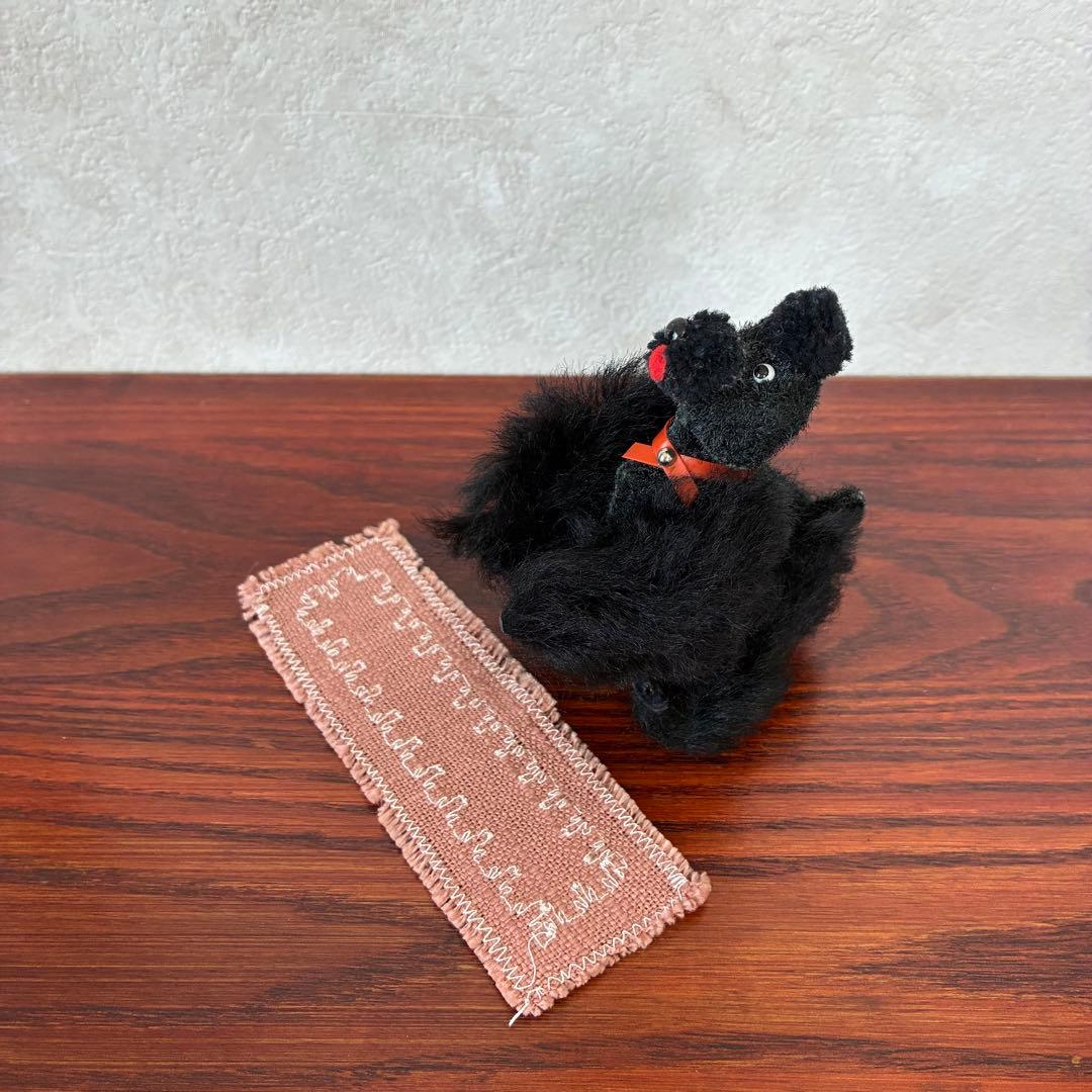 Black Poodle Doll Figurine for Dollhouse, Vintage German