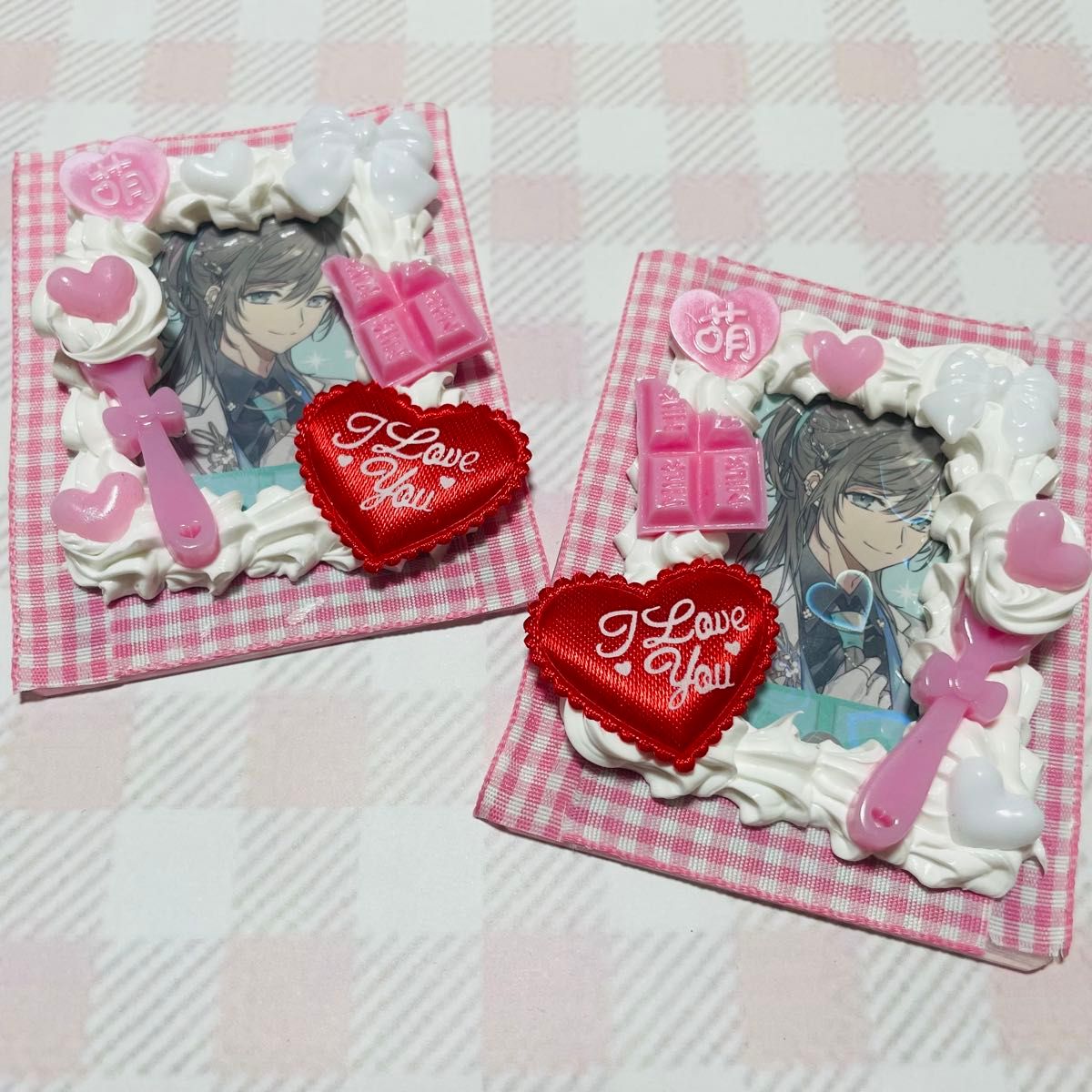 Hard Card Case Decoration, Trading Card Case Decoration, Pink, Mass-Produced Type, Heisei Era Girl Style, Set of 2