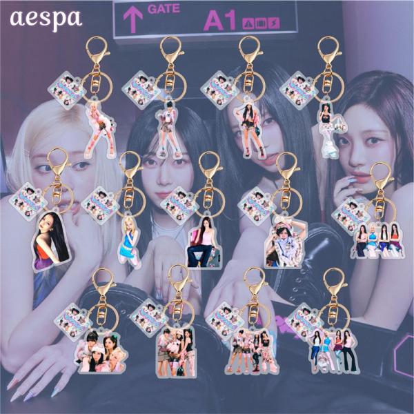 2番目半額 aespaグッズ キーリング アクリル エスパ キーホルダー AESPA グッズ キーチェーン アクセサリー 携帯 鍵 自動車飾り Karina 小物 飾り HOT MESS