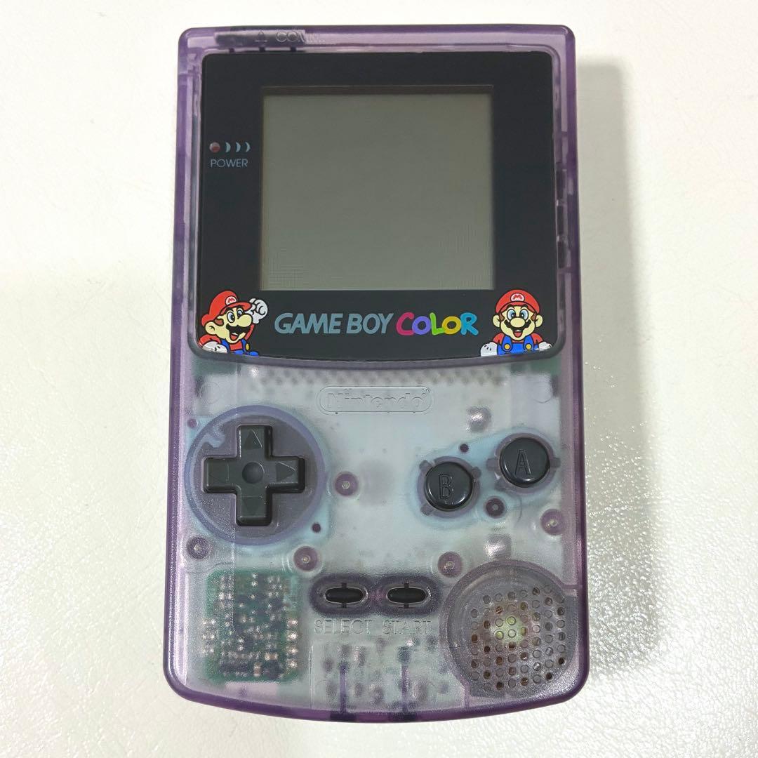 Game Boy Color GBC 透明紫色机身 佳世客 马里奥