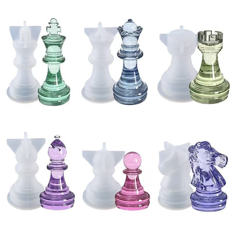 硅胶模具 国际象棋棋子 6件套 树脂 手工