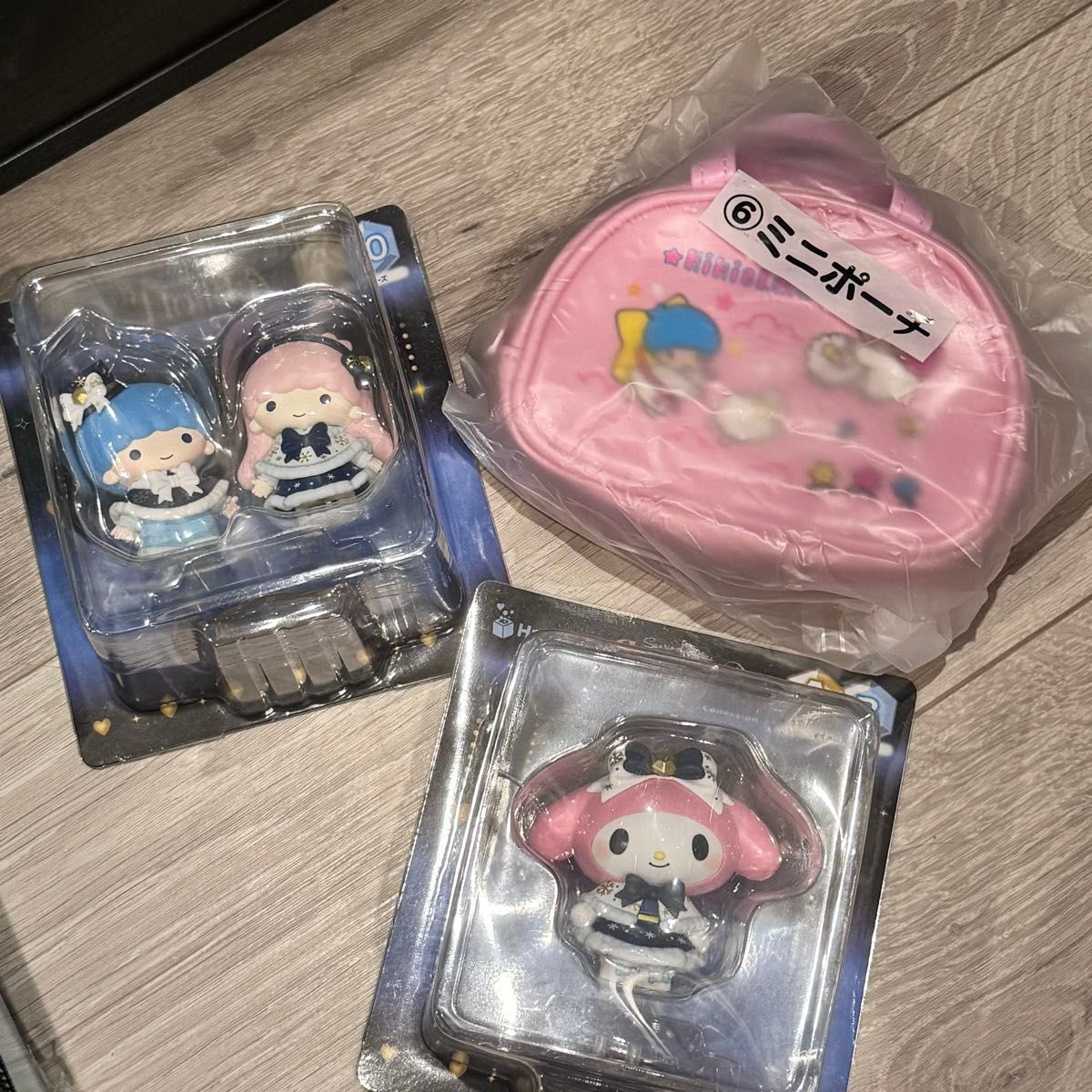 Sanrio Happy Lottery Holiday Figure Little Twin Stars My Melody Mini Pouch 3-Piece Set