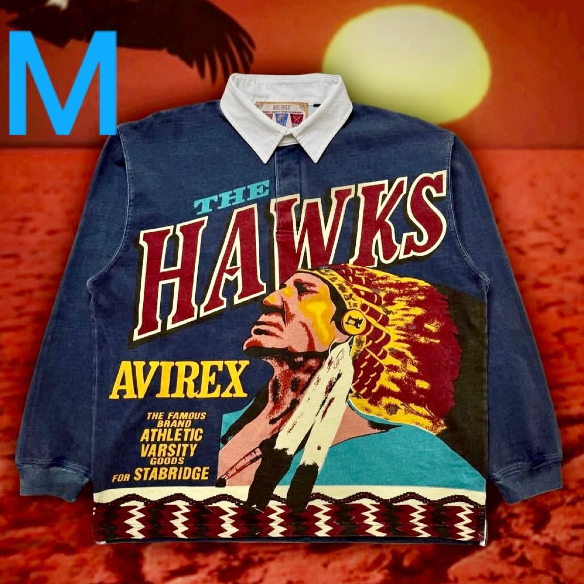 AVIREX STABRIDGE HAWKS 橄榄球衬衫 海军蓝 斯塔布里奇 公寓
