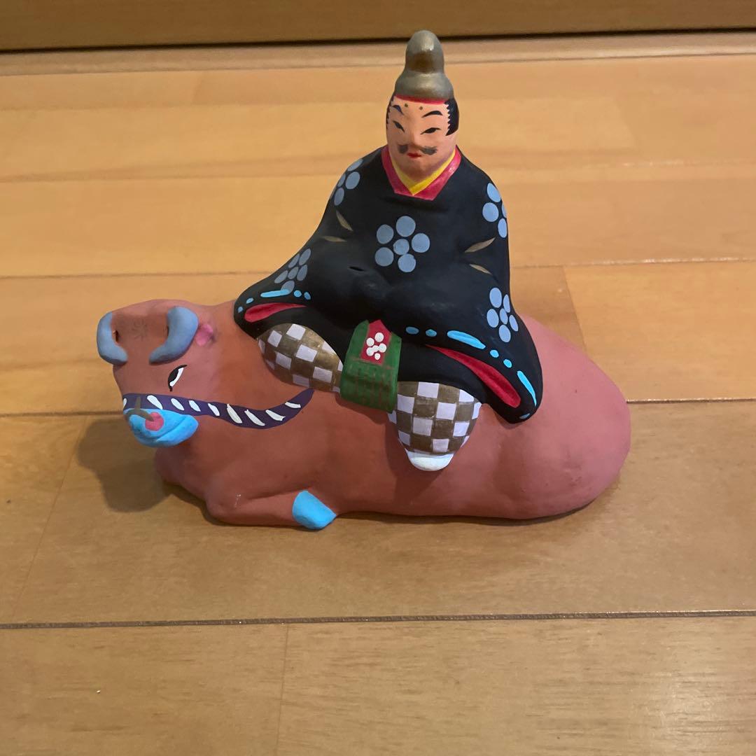 中山人形 土人形 牛乗り天神 博多人形?