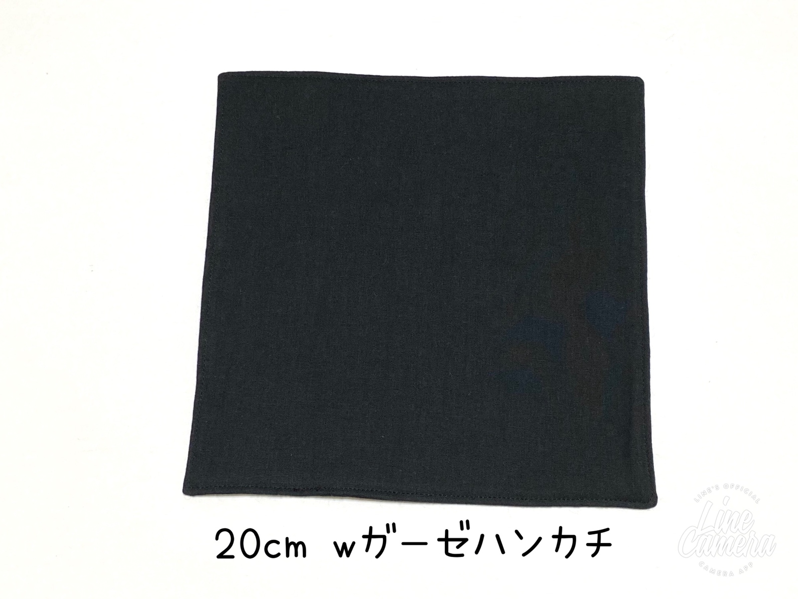 (287)w纱布手帕 20cm 黑色简约