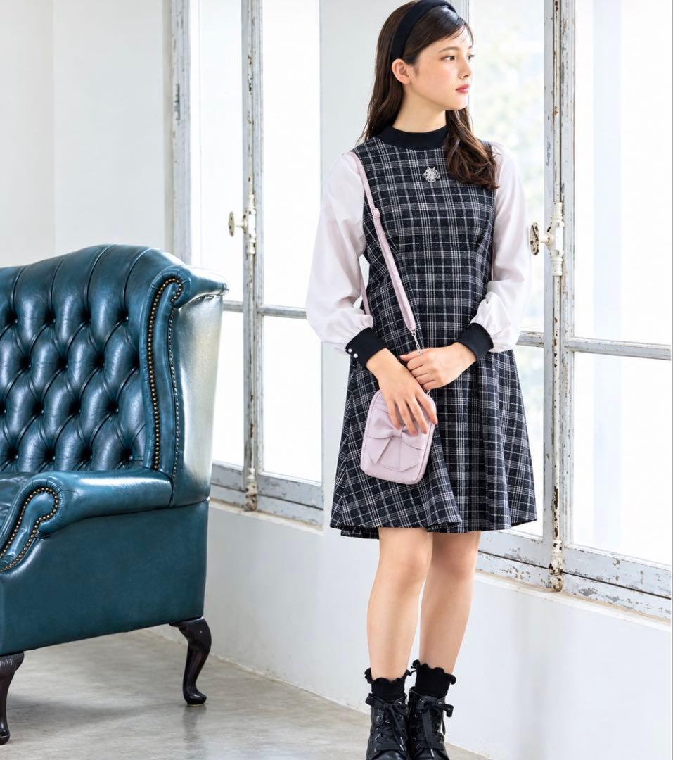 Maison de Piano Junior 提花格纹袖梭织连衣裙