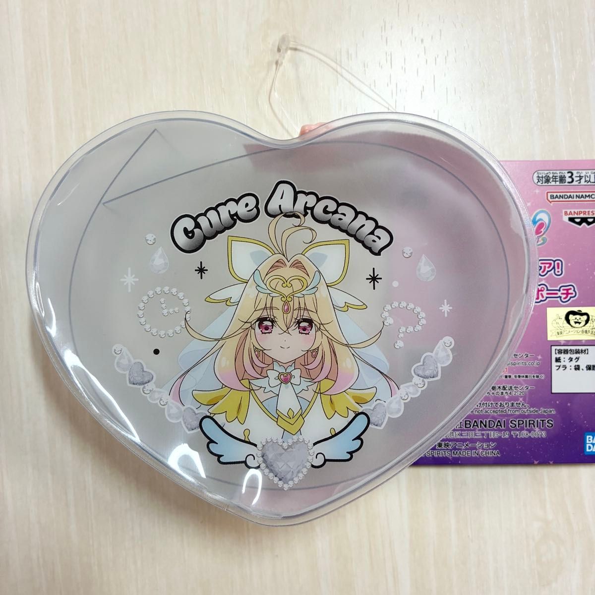 Detective Pretty Cure Heart-Shaped Clear Pouch Cure Arcana