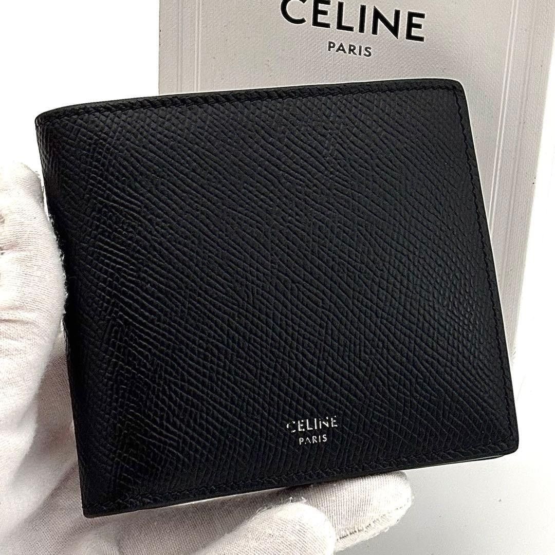 ☆美品☆Celine セリーヌ 二つ折り財布 バイフォールドウォレット ブラック 黒 札入れ 小銭入れ レザー コンパクト