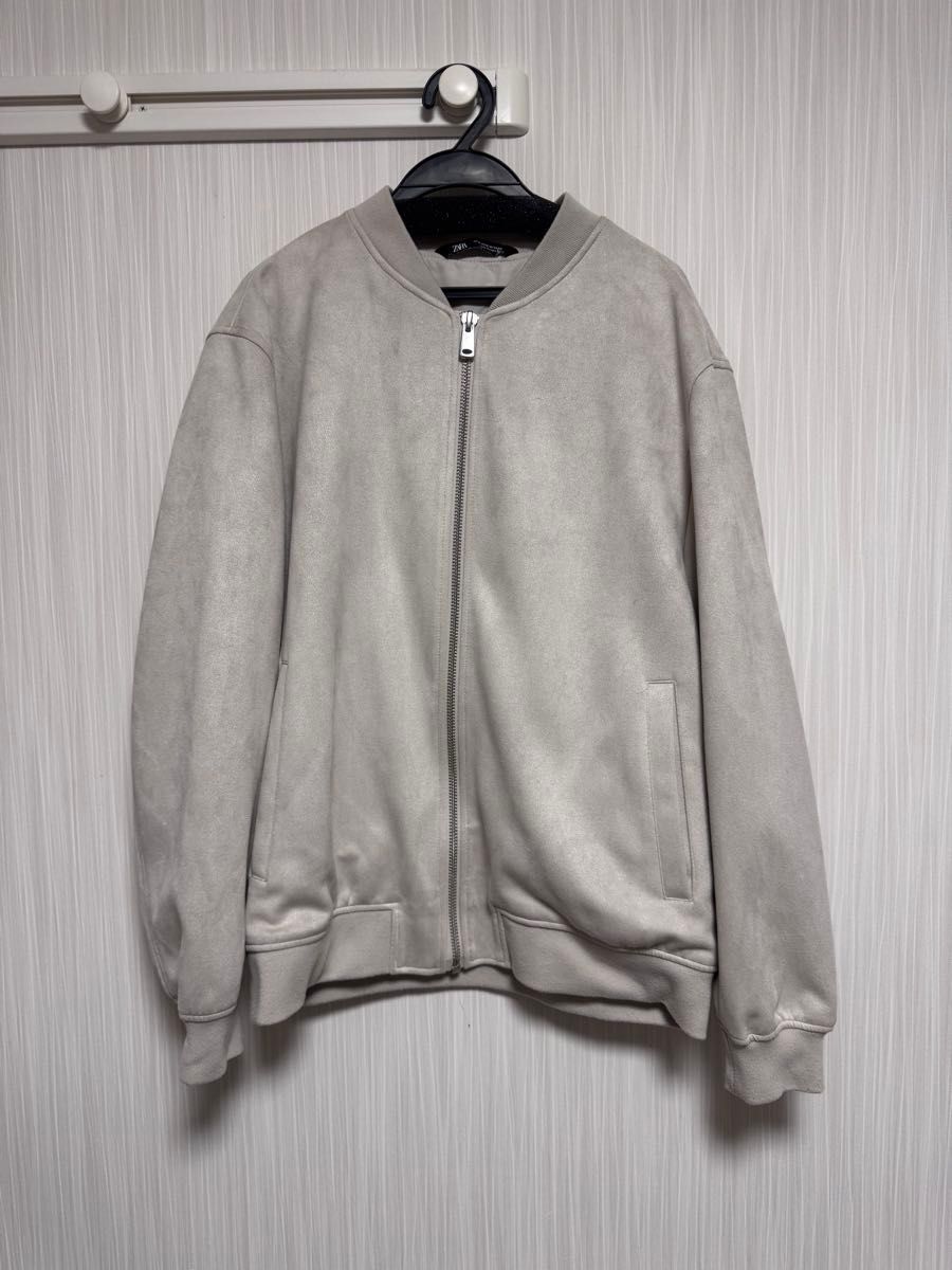 ZARA 绒面质感夹克 象牙白