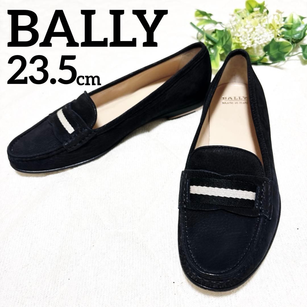 BALLY バリー 意大利制造 乐福鞋 麂皮 23.5cm 黑色 真皮 皮革 平底鞋