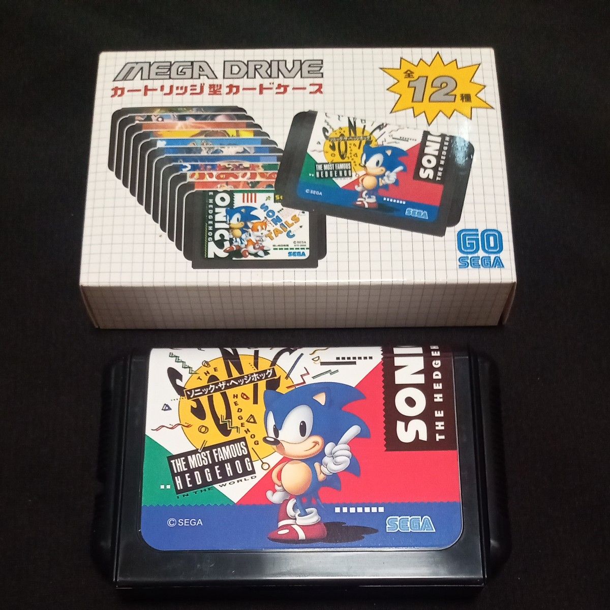 New and unused MEGA DRIVE Cartridge-style card case Sonic the Hedgehog Mega Drive