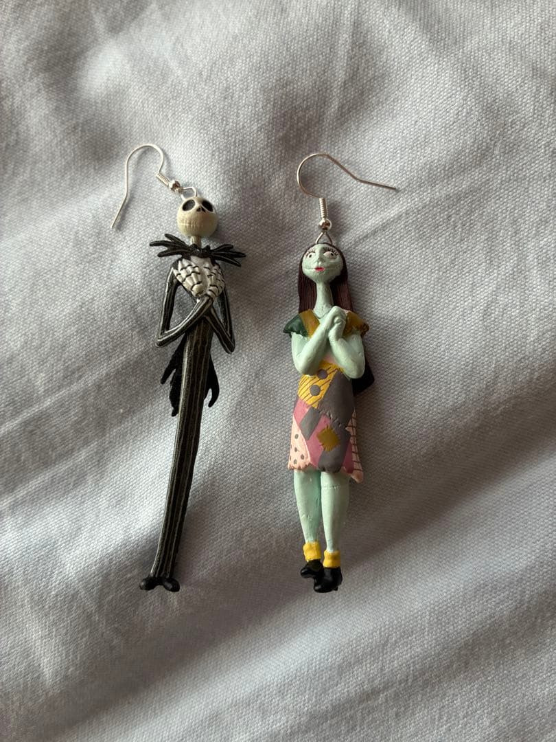 The Nightmare Before Christmas Jack and Sally Earrings Halloween Cosplay