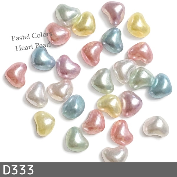 美甲配件 爱心 珍珠 马卡龙色 立体 3D 40个( D333 )