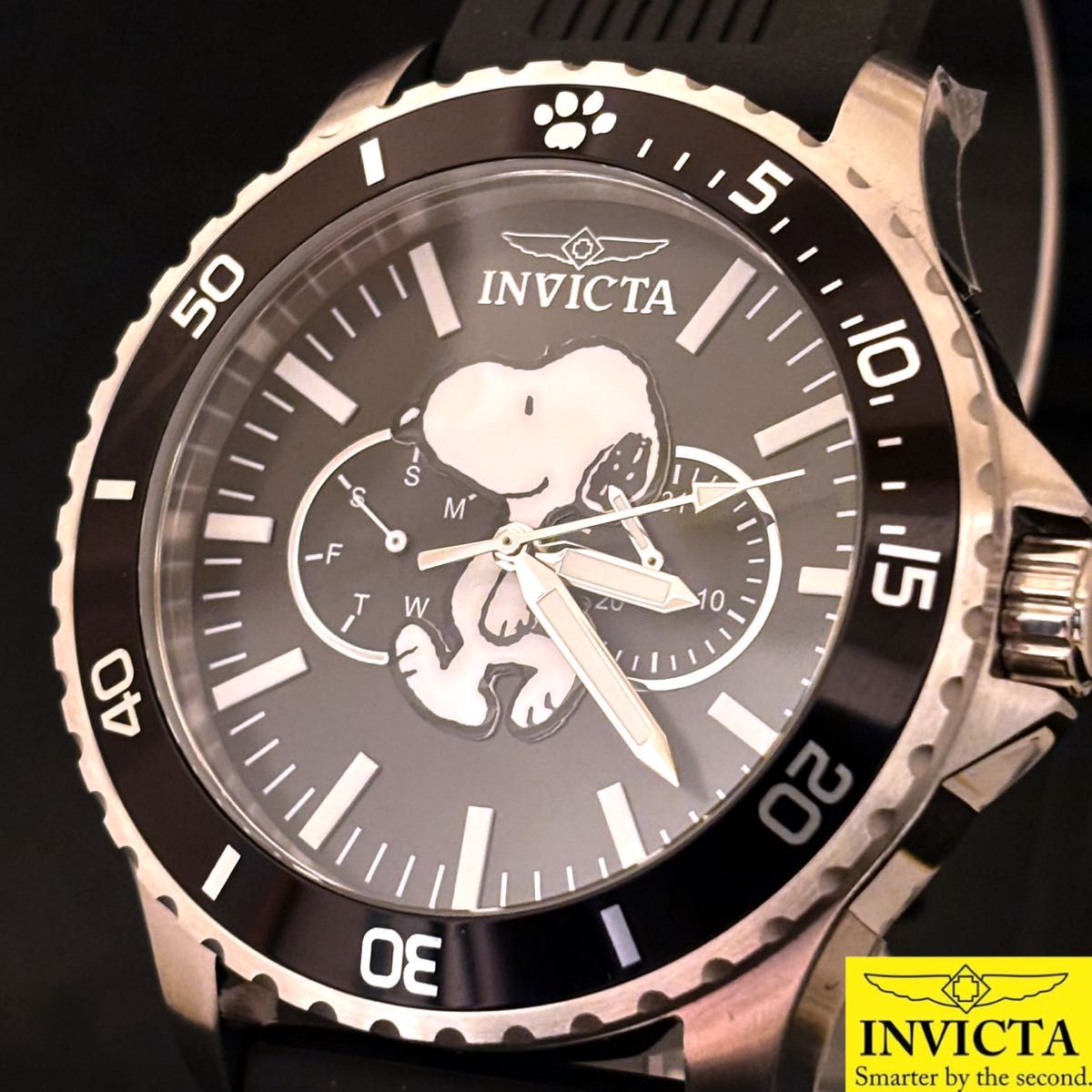 【史努比】Snoopy/INVICTA/男女款腕表/英维克塔/全新/男女士适用/黑色·银色/