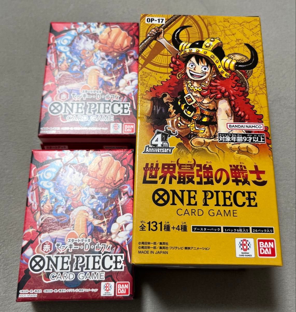 ONE PIECE卡片游戏booster pack世界最强的战士OP-17剪彩1BOX + 开始卡组红路飞2个
